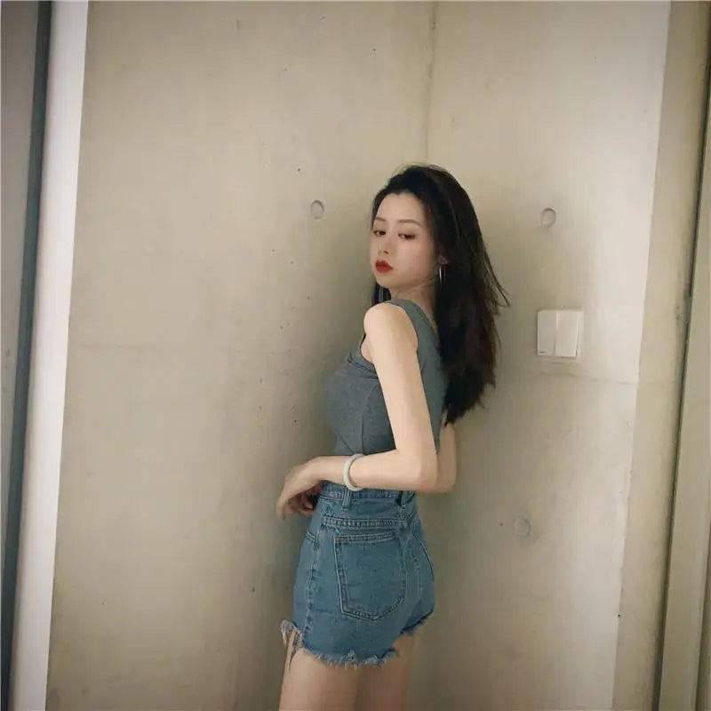 Summer Crop Sexy Tops Women 2022 Women Y2k Aesthetic Clothes Sleeveless Short Vests White Black Grey Korean Harajuku Tank Top