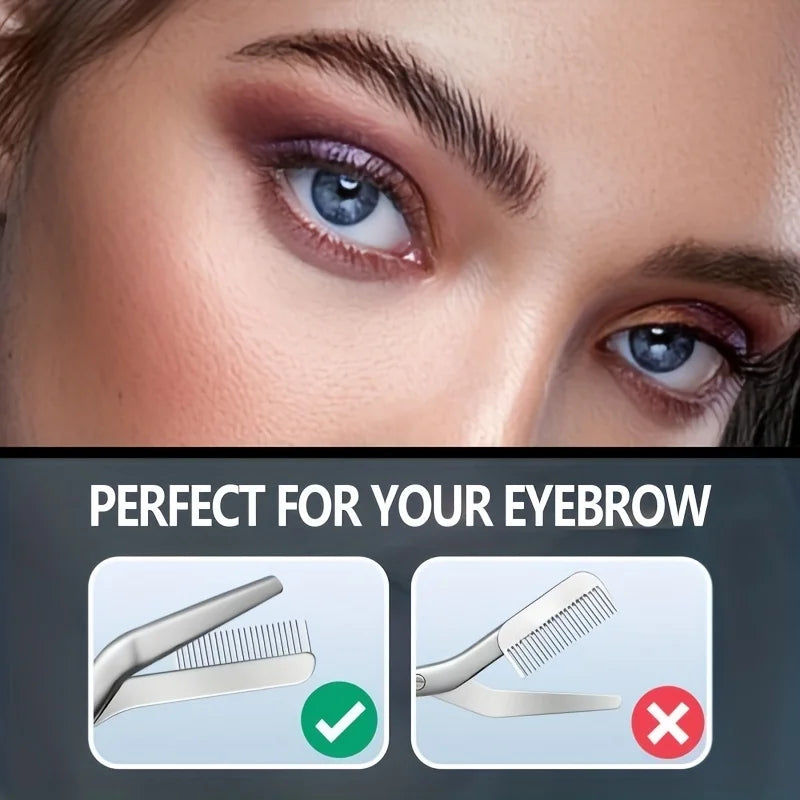 Stainless Steel Eyebrow Scissors with Comb Precision Shaping & Grooming Facial Hair Grooming Tool Perfect Face Care Tool Gifts