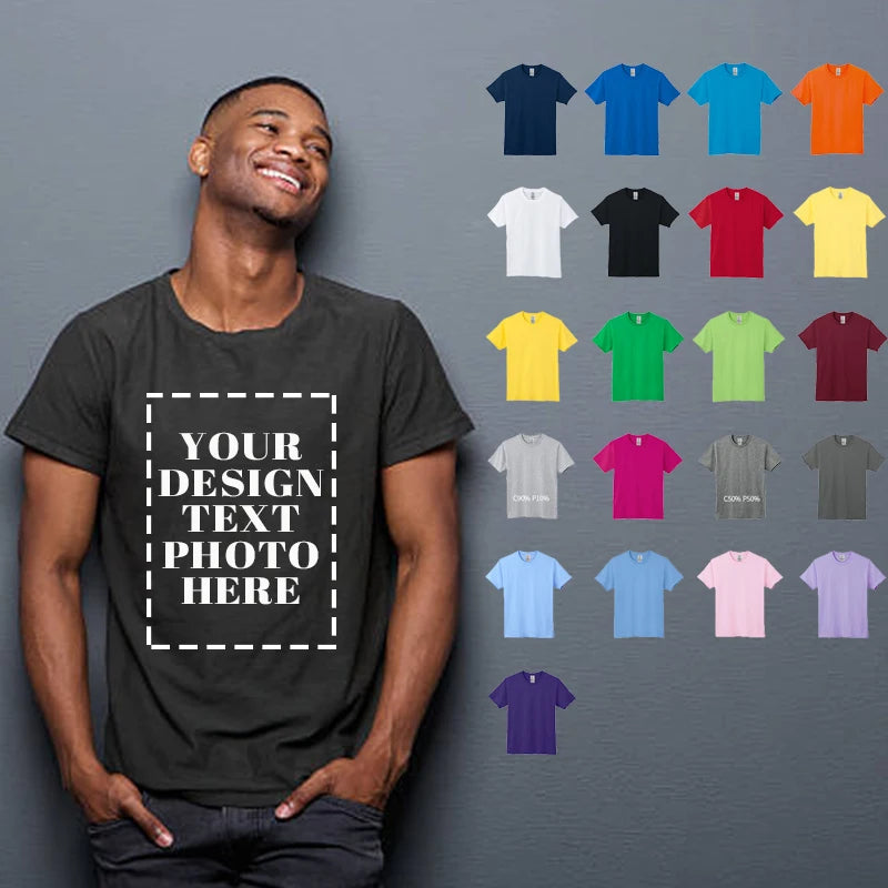 Men's T-shirt 100% cotton Your OWN Design t-shirt man Brand Logo/Picture Custom DIY print o-neck t-shirt male tops