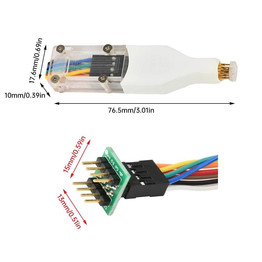 1Pcs SOP8/WSON8/QDFN8 Chip Download Burn Read Write Probe Spring Needle Flash Chip Burner With Cable Spacing 4.4/5.8/6.5/8.5