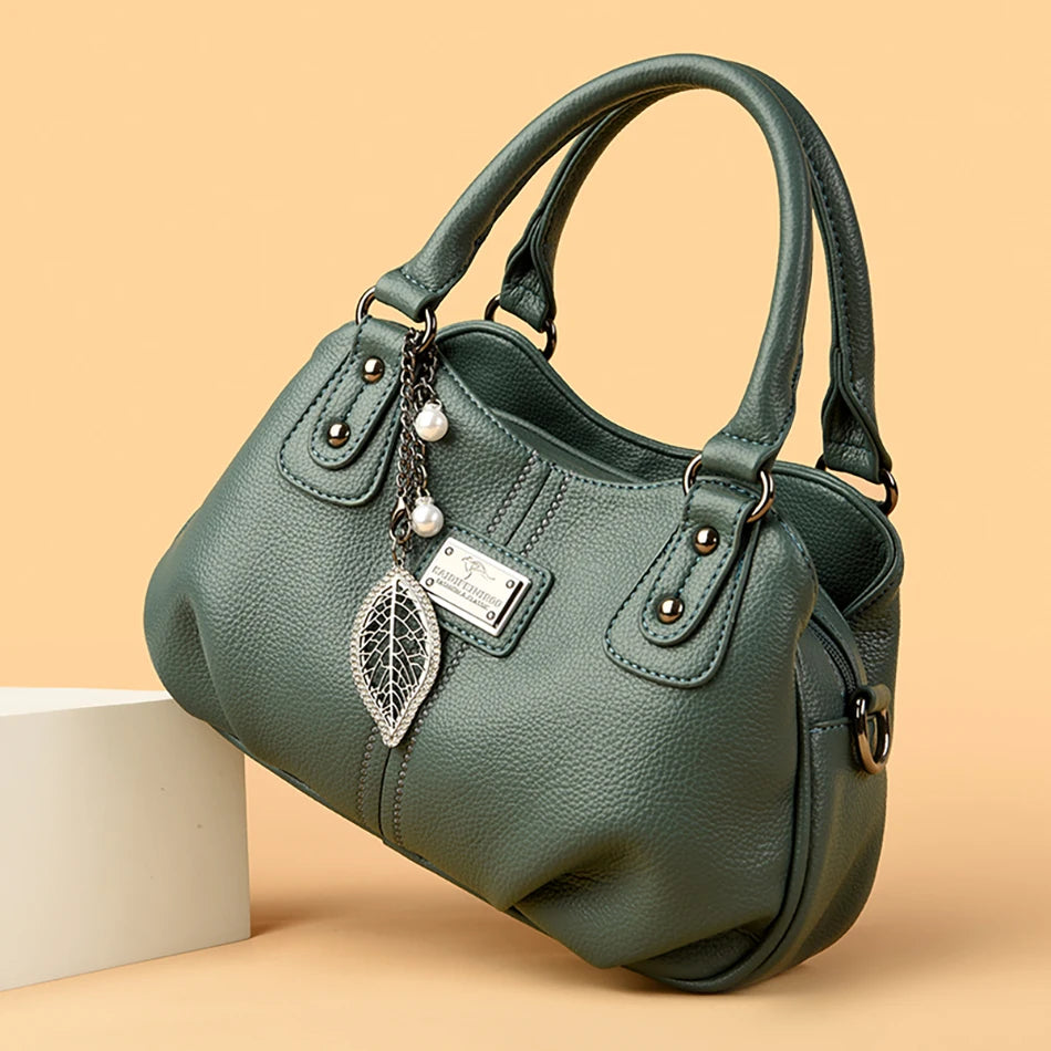 2024 New 3-layer Large Capacity Women Tote Bag Fashion Women's Trendy Shoulder Bags High Quality Soft Leather Female Handbag Sac