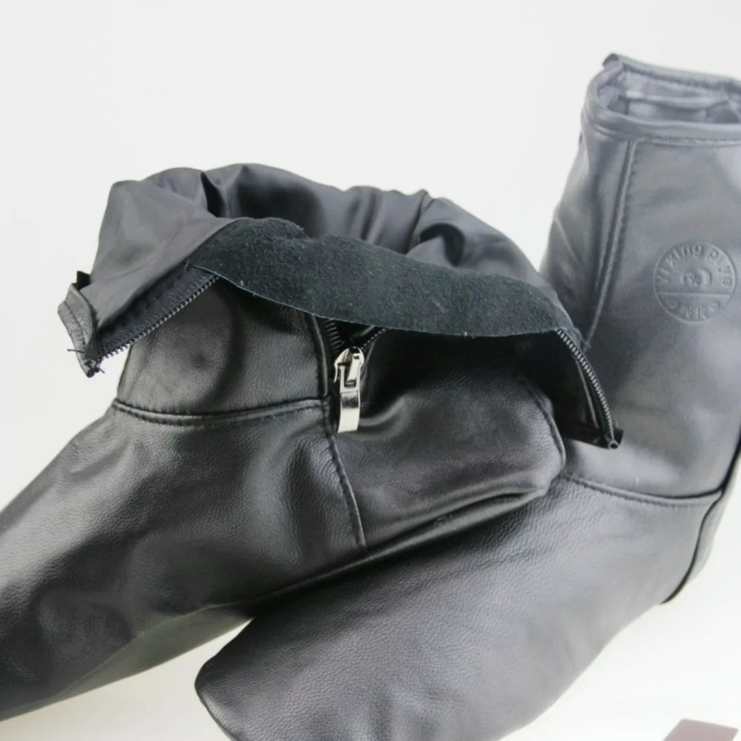 Men's Women's Unisex Real Halal Sheep Skin Leather Black Floor Socks Khuffs Hajj Umrah with Fleece Lined