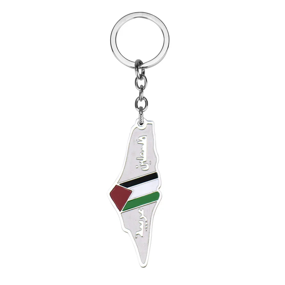 Palestine Map Flag Pendant Necklace For Women Men Stainless Steel Map Geography Necklace Choker Chain Jewelry