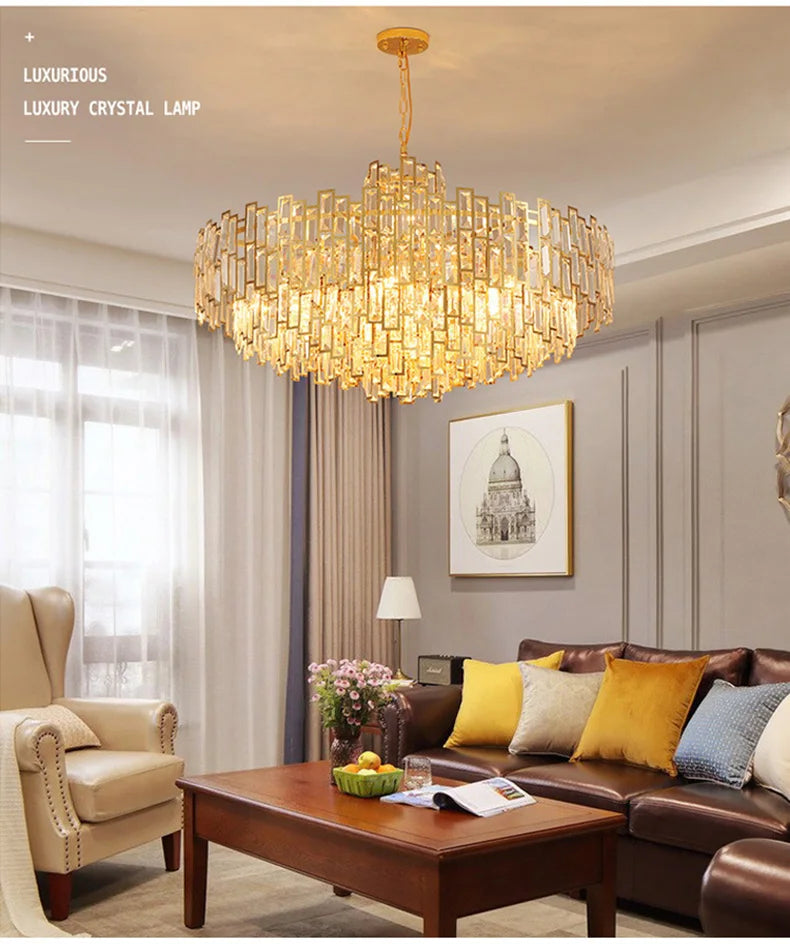 Luxury Crystal Chandelier Ceiling Light Fixture Dining Table Light Led Lighting Lamps Living Rooms Żyrandol Pendant Ceiling Lamp