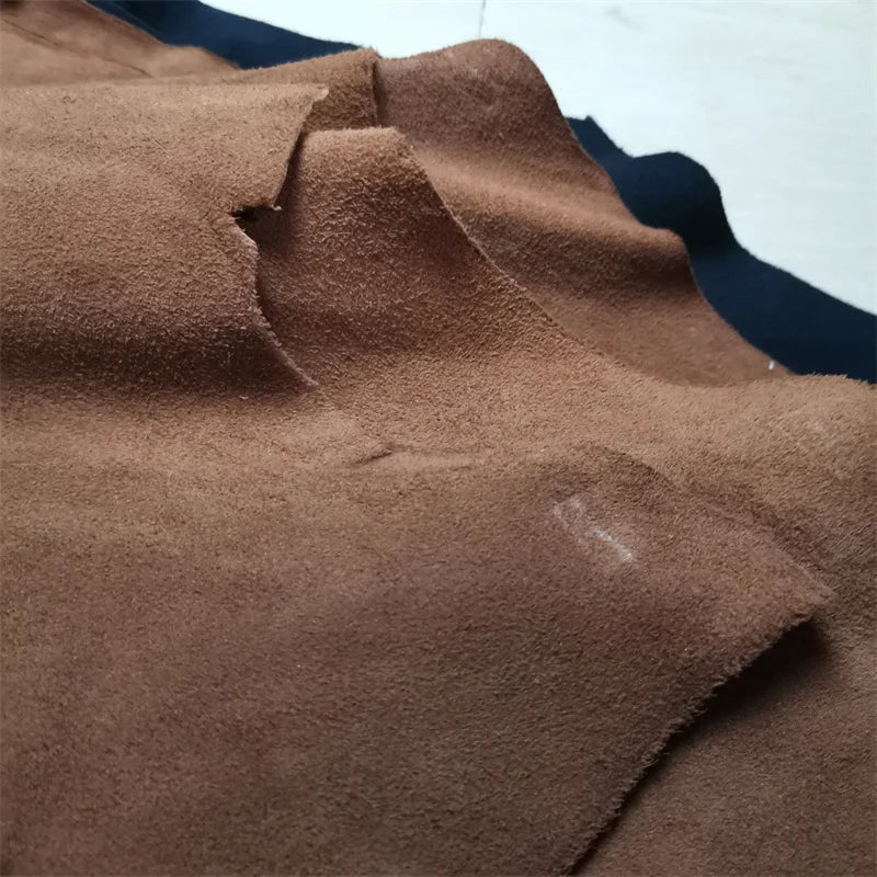 1mm Brown Black Sheep Suede .Top Leather.Real Leather Fabric.Handmade DIY For Clothes Inside.Package Edge.Whole Sheepskin