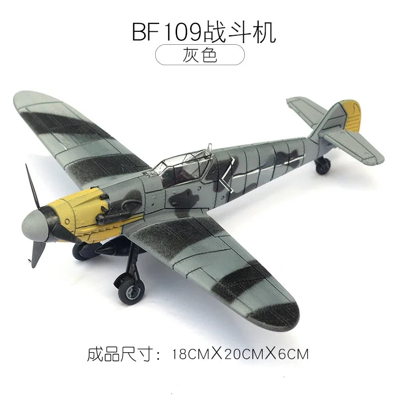 1/48 WWII Fighter Model Pirate Mustang Spitfire Hurricane BF109 4D Assemble Aircraft Plastic DIY Airplane Toy Building Kits