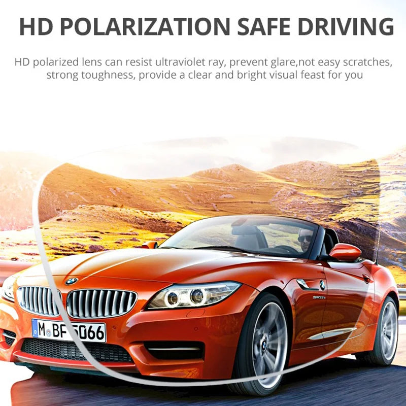 CATERSIDE New Polarized Sunglasses Men's Round Flat Top Double Bridges TR Frame Spring Hinge Women Sun Glasses Sports Driving