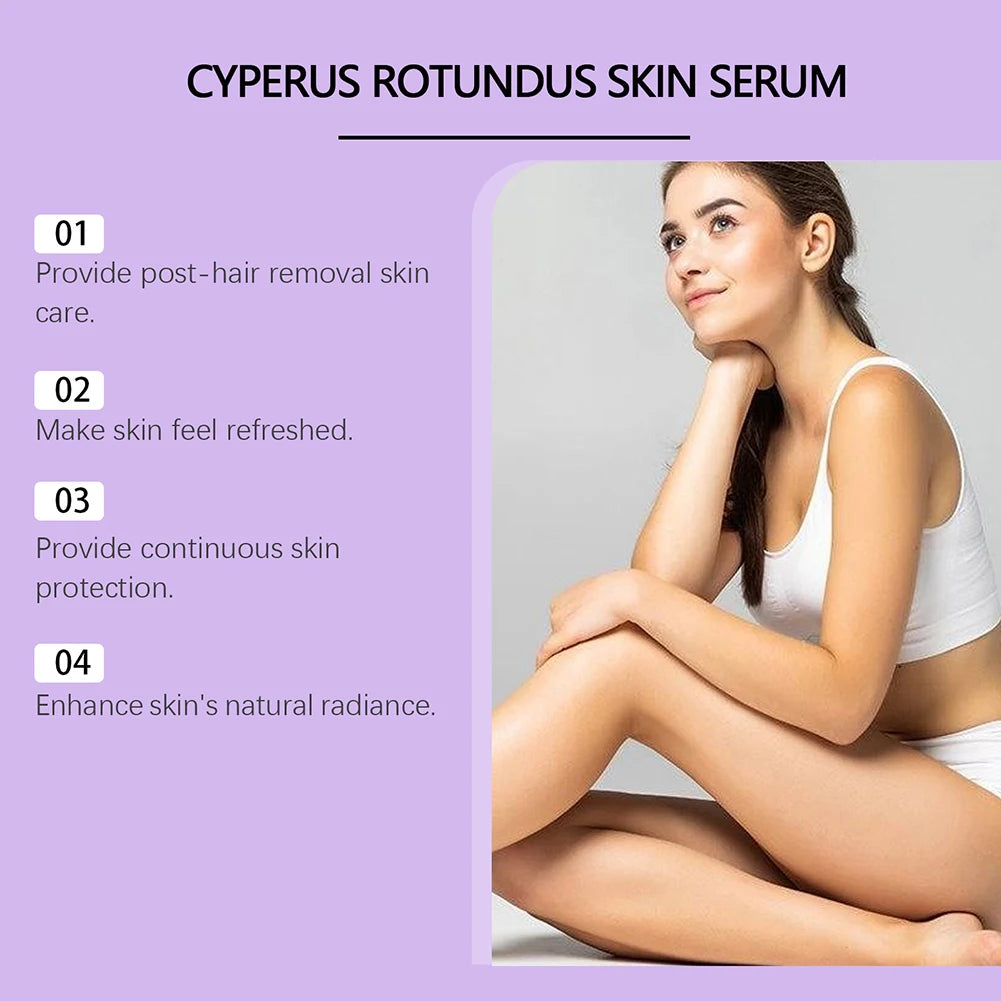 Cyperus Rotundus Skin Serum Natural Hair Removal Oil Women Body Hair Removal Liquid Hair Growth Inhibitor Non-Irritating Safe