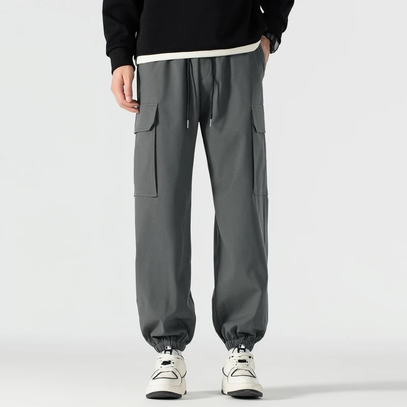 Tactical Pants Men's Casual Pants Spring Autumn Drawstring Windproof Slim Pants Waterproof Work Pants Men's Casual Pants