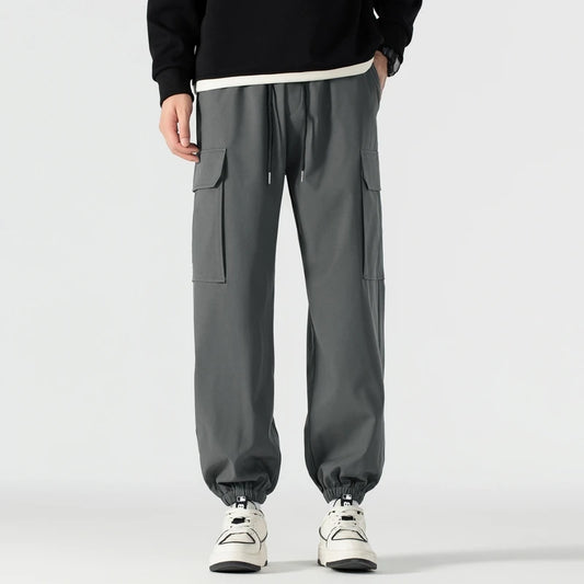 Tactical Pants Men's Casual Pants Spring Autumn Drawstring Windproof Slim Pants Waterproof Work Pants Men's Casual Pants