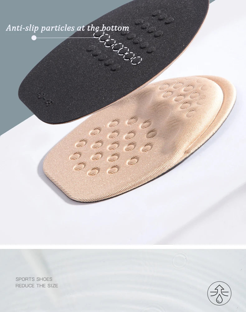 Forefoot Pads for Women High Heels Half Insoles Forefoot Anti-Slip Pain Relief Insert Shoe Size Reduce Filler for Too Big Shoes