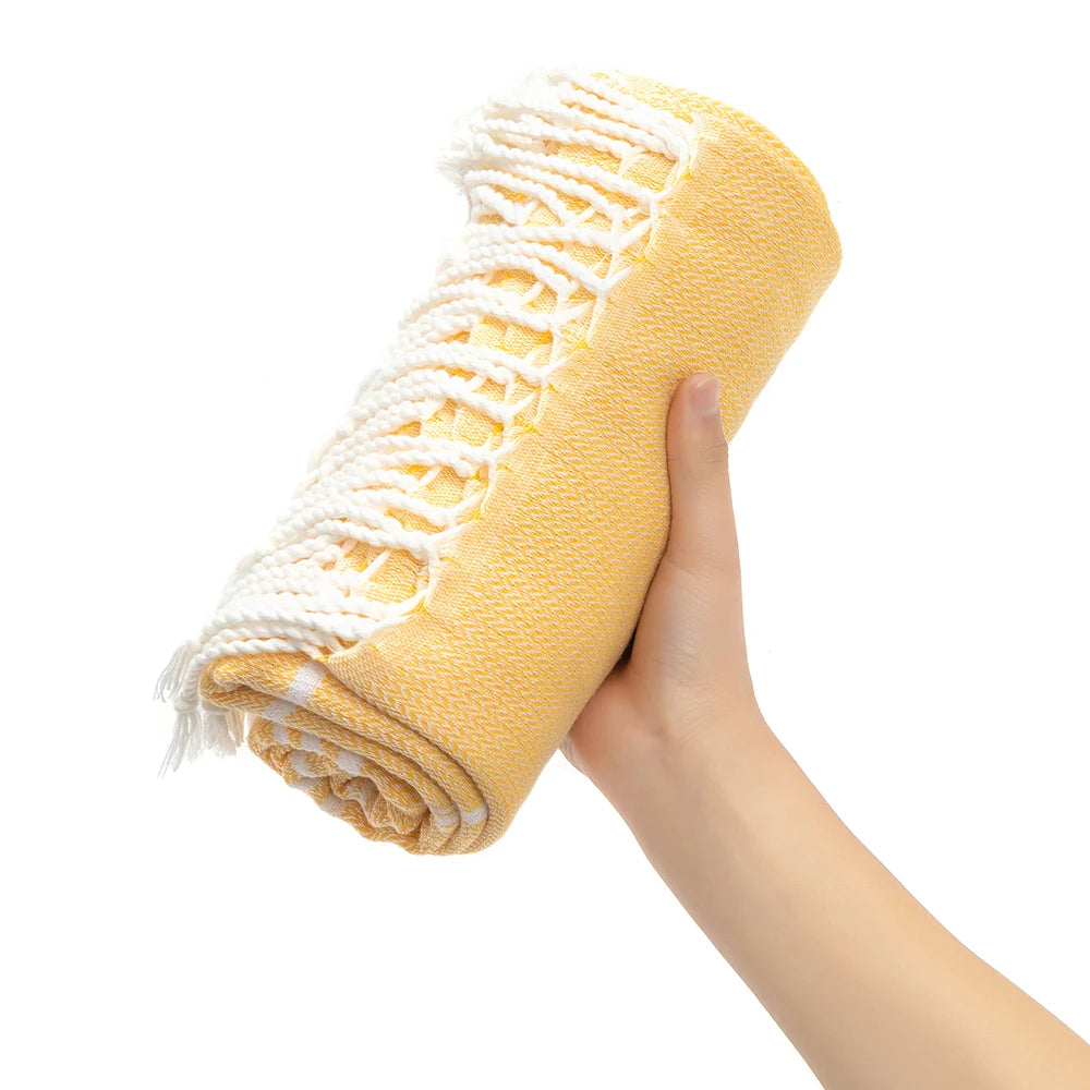 Cotton Turkish Beach Towel 90*180CM Sauna Spa Gym sports Fitness Fringed Bath Towel kitchen Soft Absorbent Quick drying towels