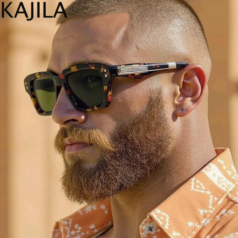 Retro Polarized Square Punk Sunglasses Men 2026 Luxury Brand Designer Classic Driving Shield Sun Glasses for Male Shades UV400