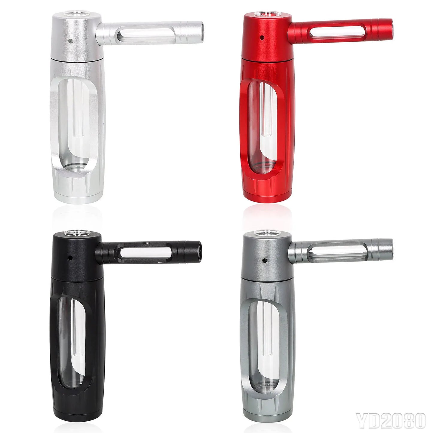 HOT Evil 155mm Dry Burning Grass Smoking Pipe Portable Aluminum Alloy&Glass Tobacco Pipes Hookah Shisha Pipa Smoking Accessories