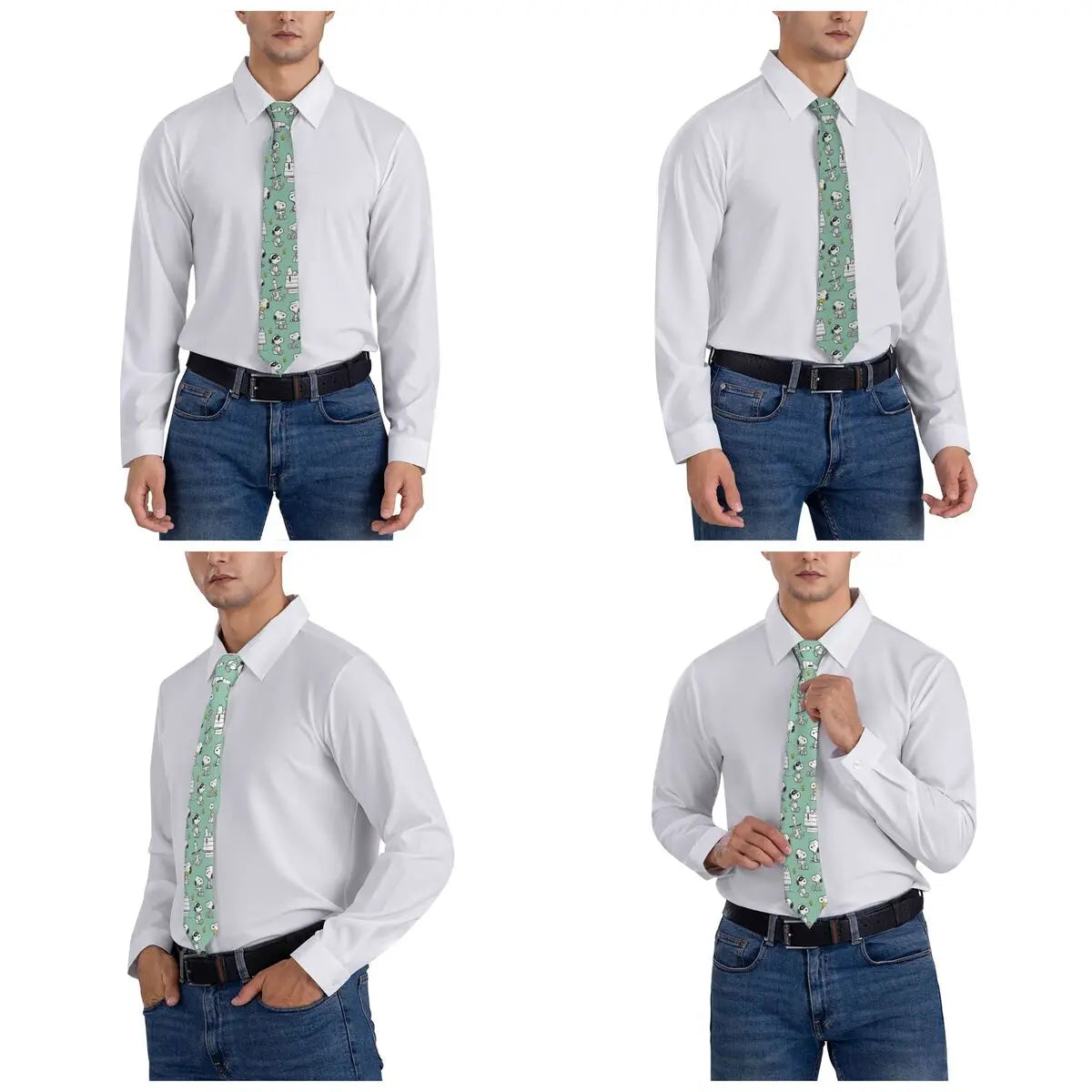 Personalized Fashion S-Snoopys Neckties Men Silk Cartoon Office Neck Tie