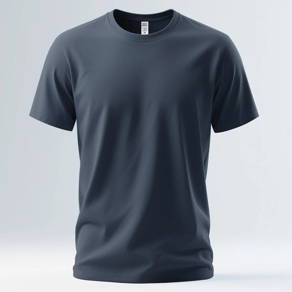 100% Pure Cotton Mens Tee Shirts High Qualty Man Round Neck Base T Shirts Summer Breathable Tops Oversized Unisex Basic T-shirt