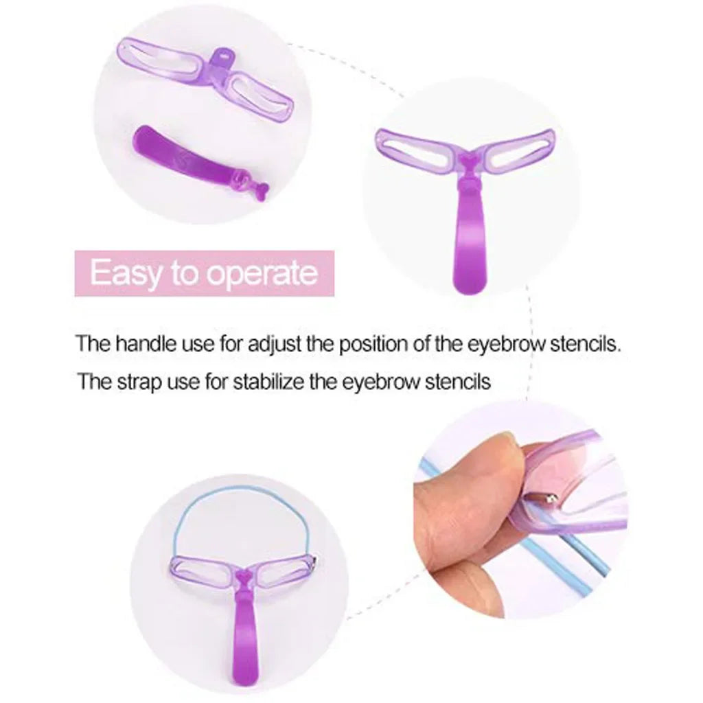 8 In 1 Reusable  Eyebrows Shape Set Eye Brow Makeup Tools and Accessories Eyebrow Stencil Beauty Makeup Brow Stamp Template