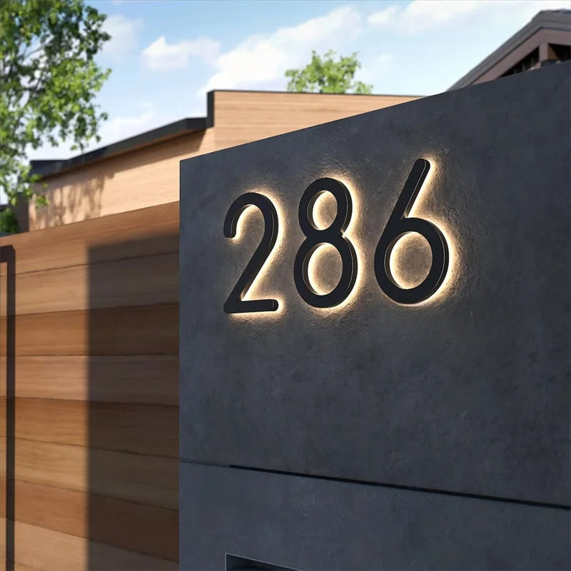 LED House Number,BackLit House Number,Door Numbers Sign, Light up House Numbers, Address Number ,Home Wall Decor