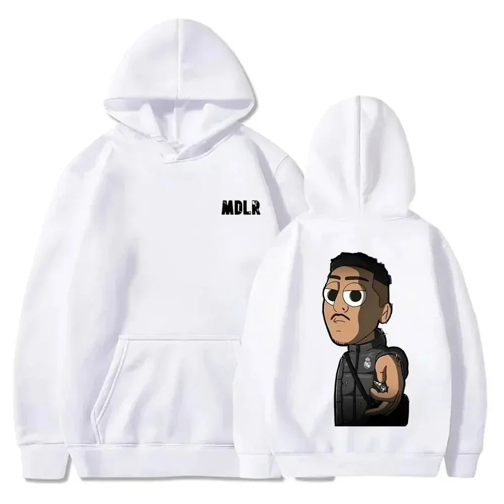 Mdlr Print Hoodies Women Fleece Sweatshirt Hip Hop Casual Hoodie Vintage Pullovers Loose Y2k Clothes Women Sweatshirt