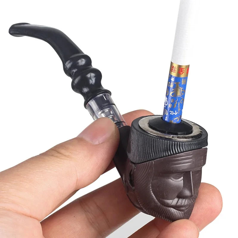 Unique Gift for Smokers - 2025 Wooden Pipe with Detailed Old Man Head