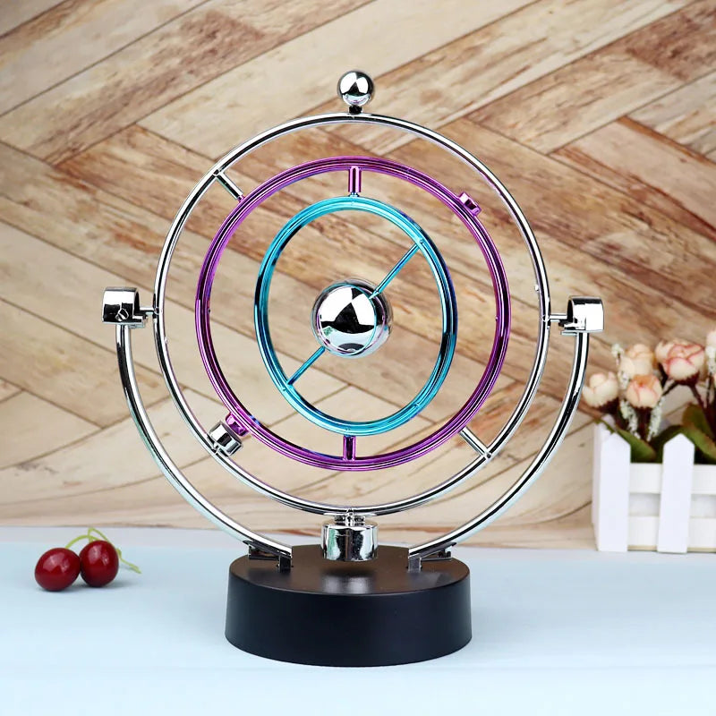 Rotating constant motion Newton pendulum, balance ball, magnetic levitation chaotic small pendulum, home dining table decoration