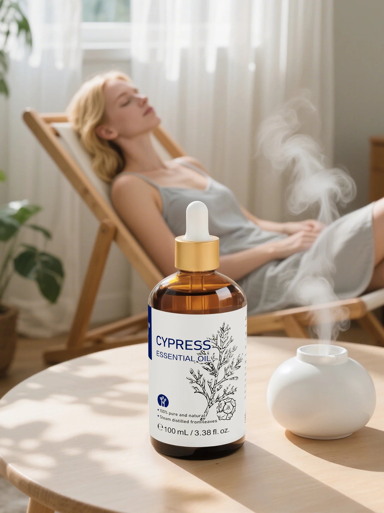 HIQILI Pure Cypress Essential Oil Aromatherapy Grade for Diffuser DIY Soap Bath 100ML Natural Plant Spearmint Vetiver Oil