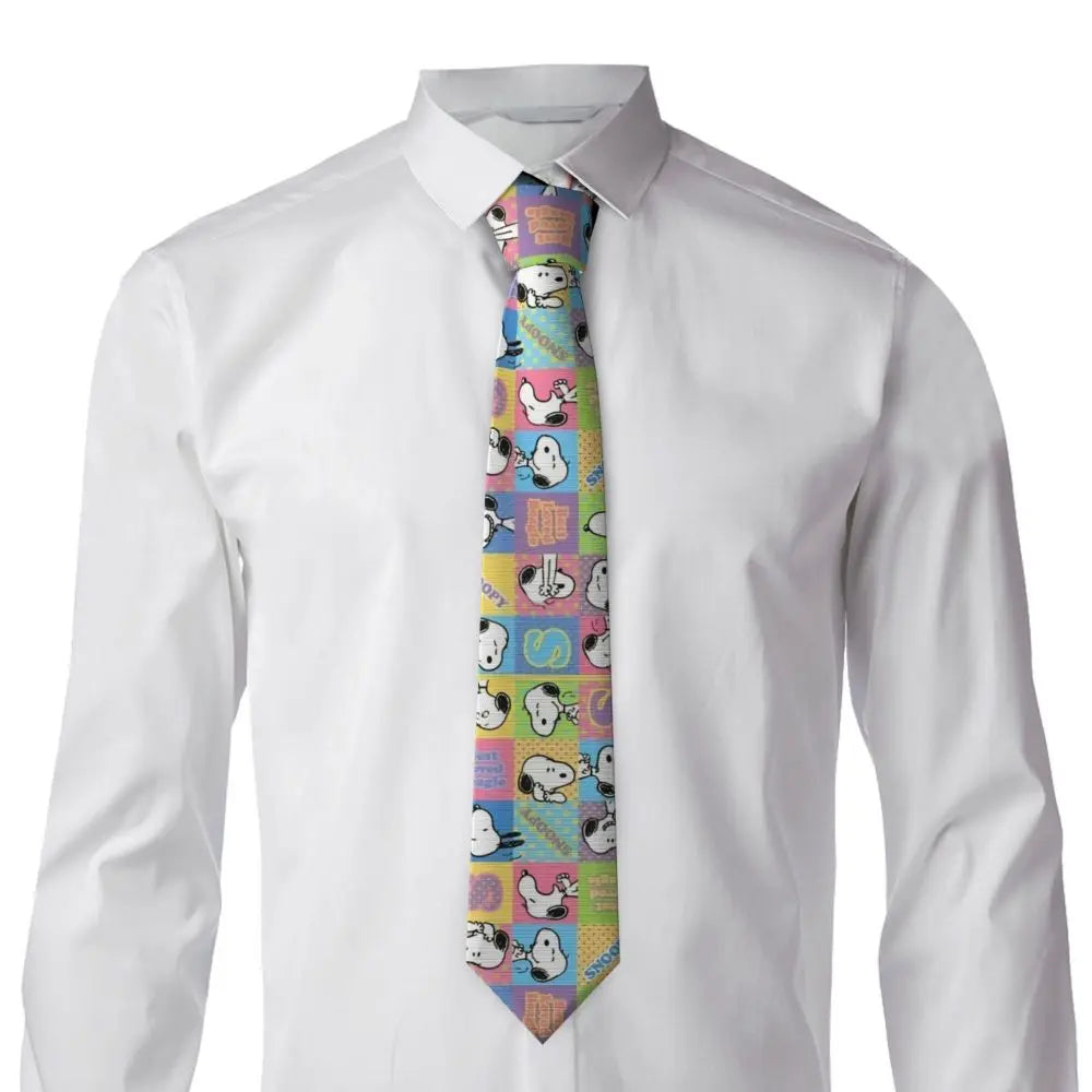 Snoopys & Woodstock Smile Giggle Laugh Neckties Silk 8 cm Neck Tie for Mens Shirt Accessories Cravat Wedding Accessories Office