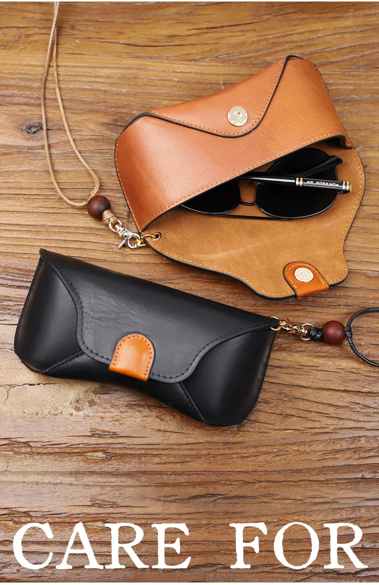 Genuine Leather Eye Glasses Bag for Eyeglass High Quality Handmade Causal Glasses Case Sunglasses Protector Pouch