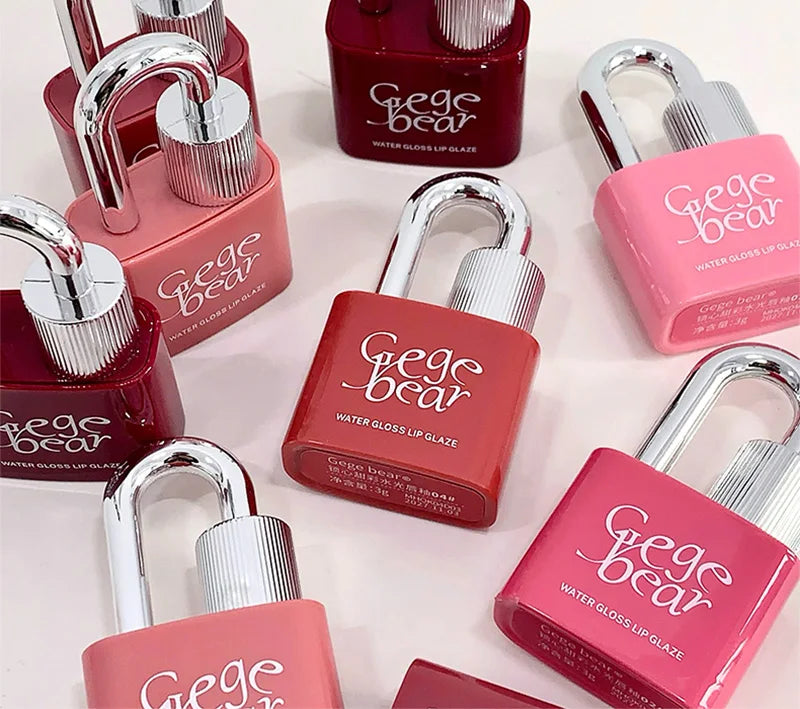 Gege Bear Lockheart Sweet Color Water-Gloss Lip Gloss-Vibrant Colors, Easy to Apply with Non-Long-Lasting Hydration