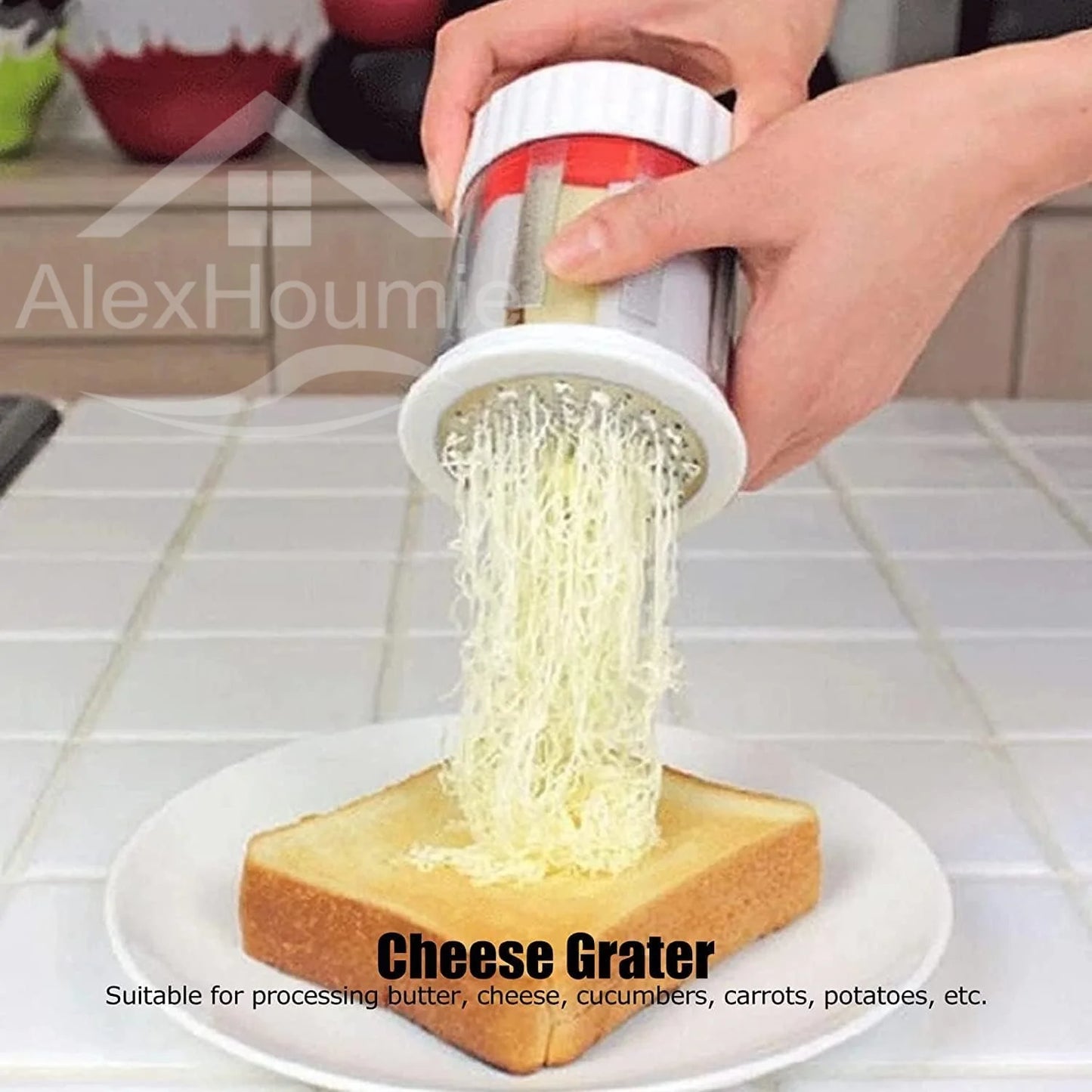 Manual Cheese Slicer Chese Cutter Butter Mill Spreadable Butter Cheese Gadgets Grater Mill with Lid Butter Dispenser Shredder