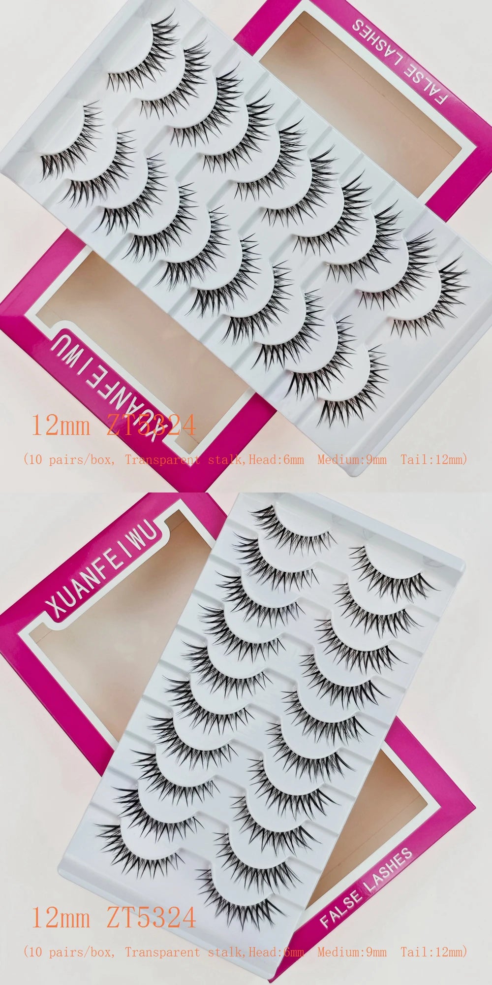 Xuanfeiwu Natural Short Style No-Makeup Look Sparse Full-Strip Ultra-Natural Realistic One-Piece Natural-Looking False Eyelashes DIY Self-Application Beginner Light Makeup Eyelashes