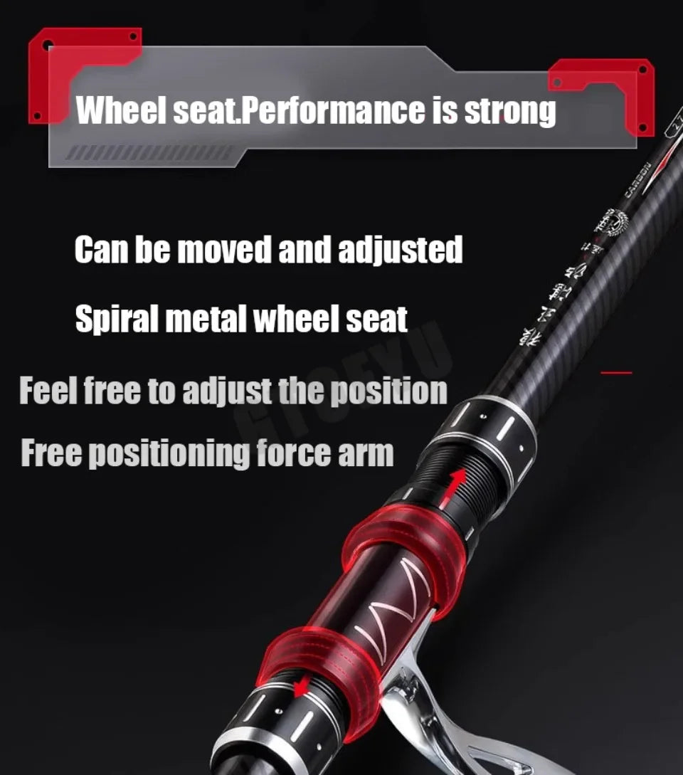 2.1-4.5M Telescopic Fishing Rod Carbon Spinning Fishing Pole Boat Saltwater Freshwater Beach Rock Surfcasting Baitcasting Rod