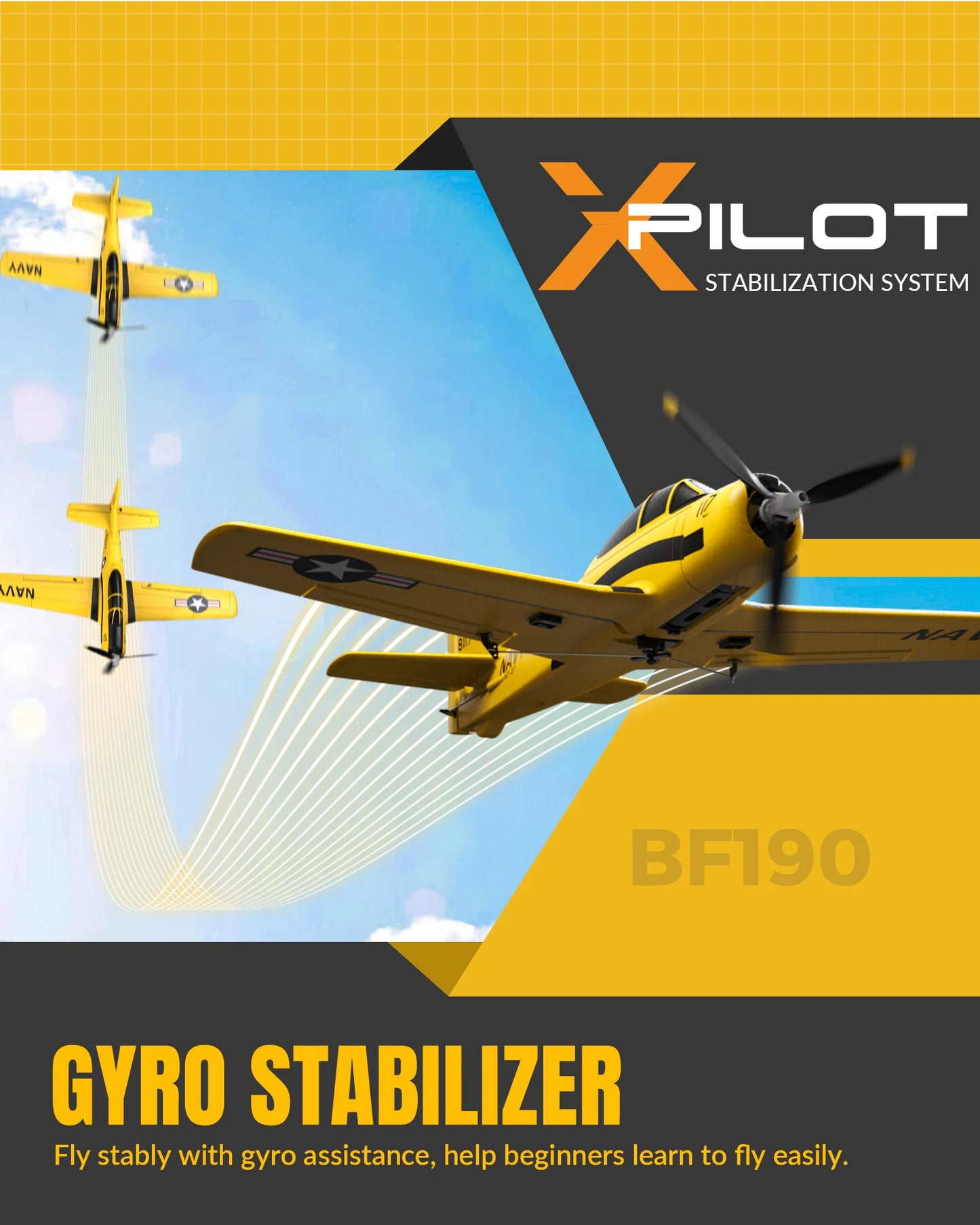 VOLANTEXRC T28 Trojan RC Plane 2.4G 4CH EPP Foam RC Warbird Fighter with Xpilot Self Righting One Key Aerobatic RC Airplane