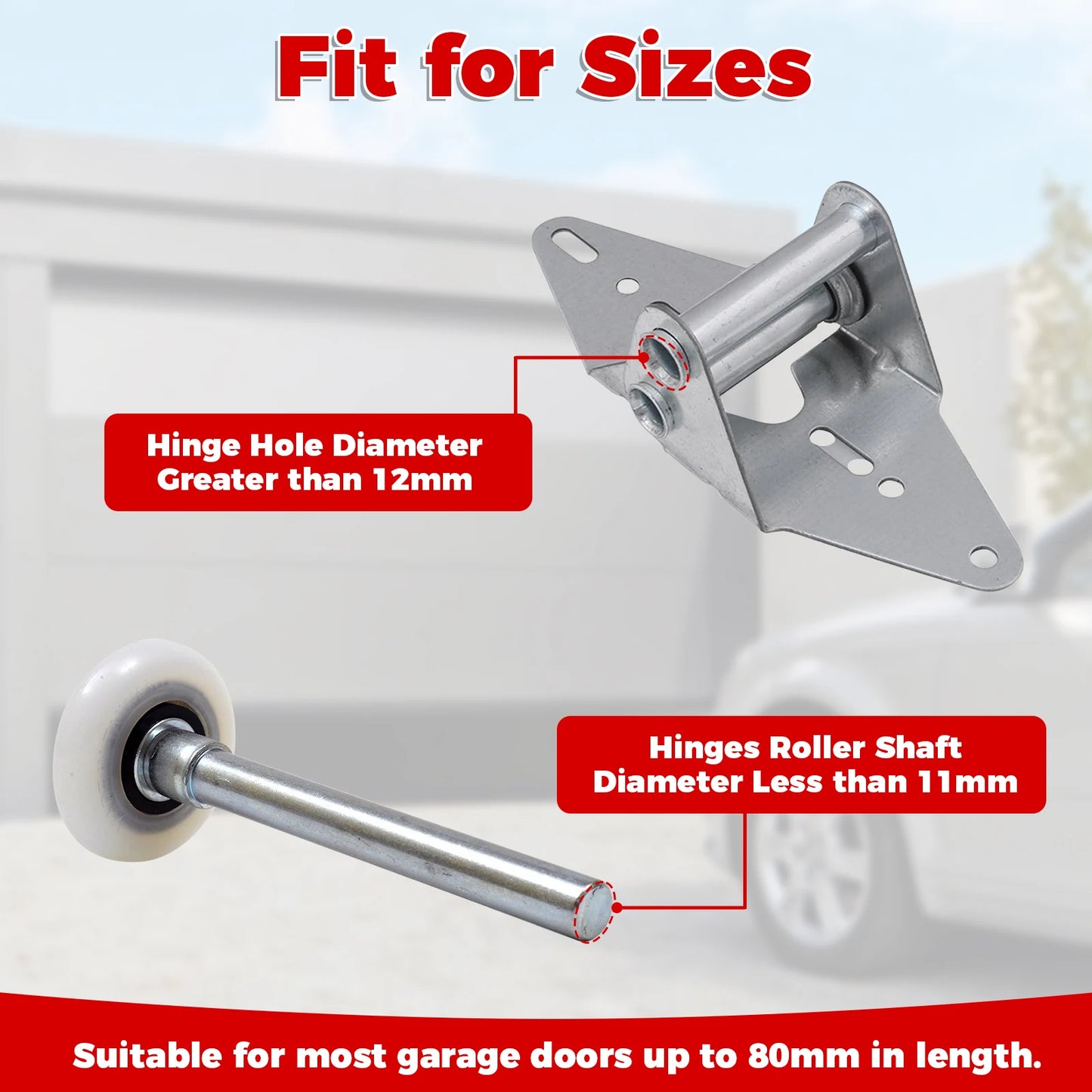 20PCS/Set Garage Door Hinge Quiet Roller Sleeves Roller Shaft gaskets Compatible with New Rollers or Rollers with Clean Stems