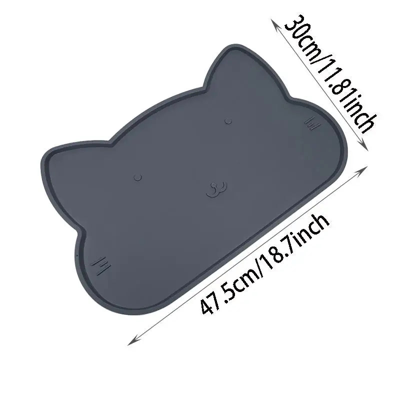Pet Feeding Mat For Dogs Cats Solid Color Silicone Waterproof Non-slip Cat Food Mat Portable Dog Feeding Mat Placemat