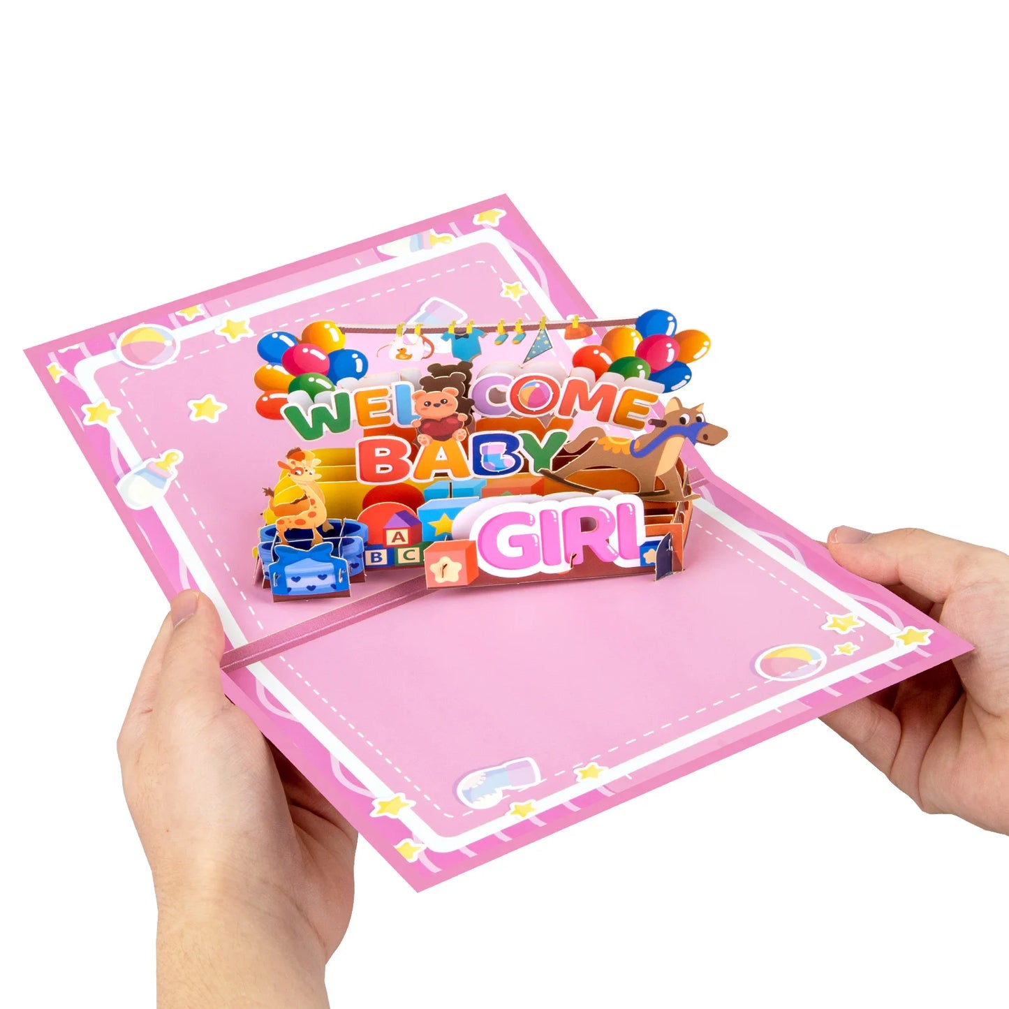 New Baby Boy and Girl Pop Up Card for Baby Shower New Parents