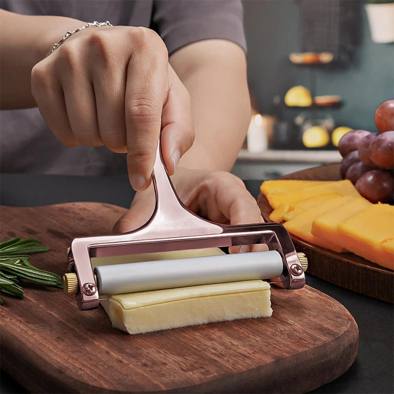 Cheese Slicer & Cheese Cutter - Adjustable Stainless Steel Wire Cheese Cutter With 2 Extra Wires - Cheese Shaver