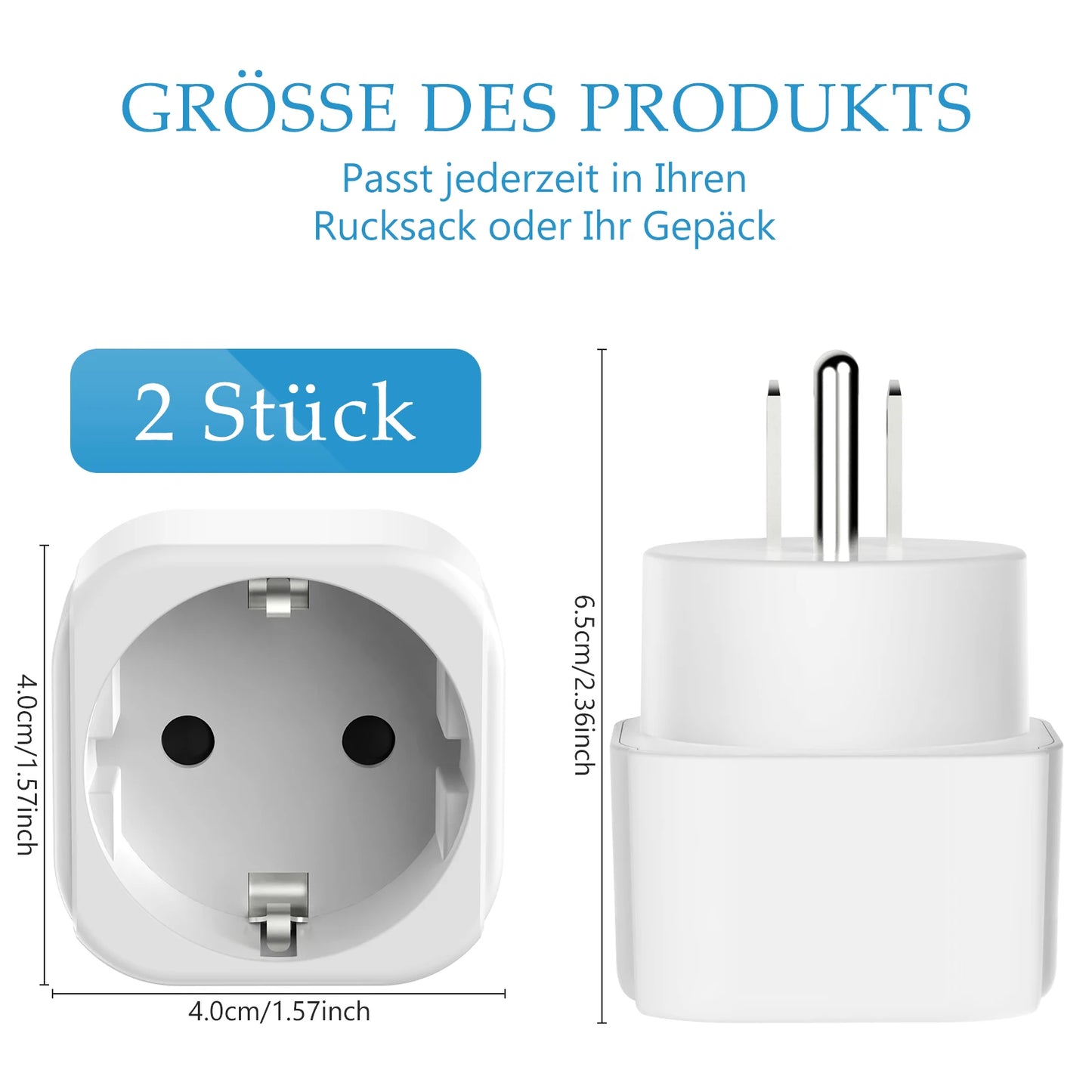USA Travel Adapter, EU to US Travel Plug Power Converter, Europe Germany Plug, Wall Socket for Canada Japan Thailand