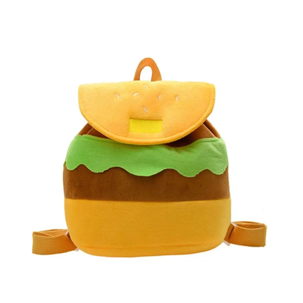 Large Capacity Book Storage Bags  Coin Purse Kindergarten School Bag  Pack Cartoon Burger Bag Hamburger  Backpack