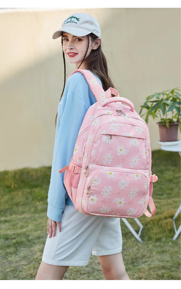 3 Pcs Set Children's Backpacks Cute Student School Bag for Teenage Girls Waterproof School bags With Lunch bag Pencil Case