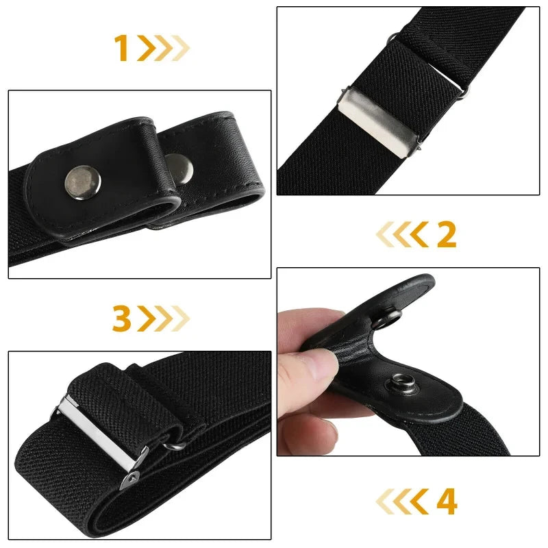 Buckle-Free Belt for Women Girls Jeans Pants Dress No Buckle Stretch Elastic Waist Belt Man No Bulge No Hassle Belts Men