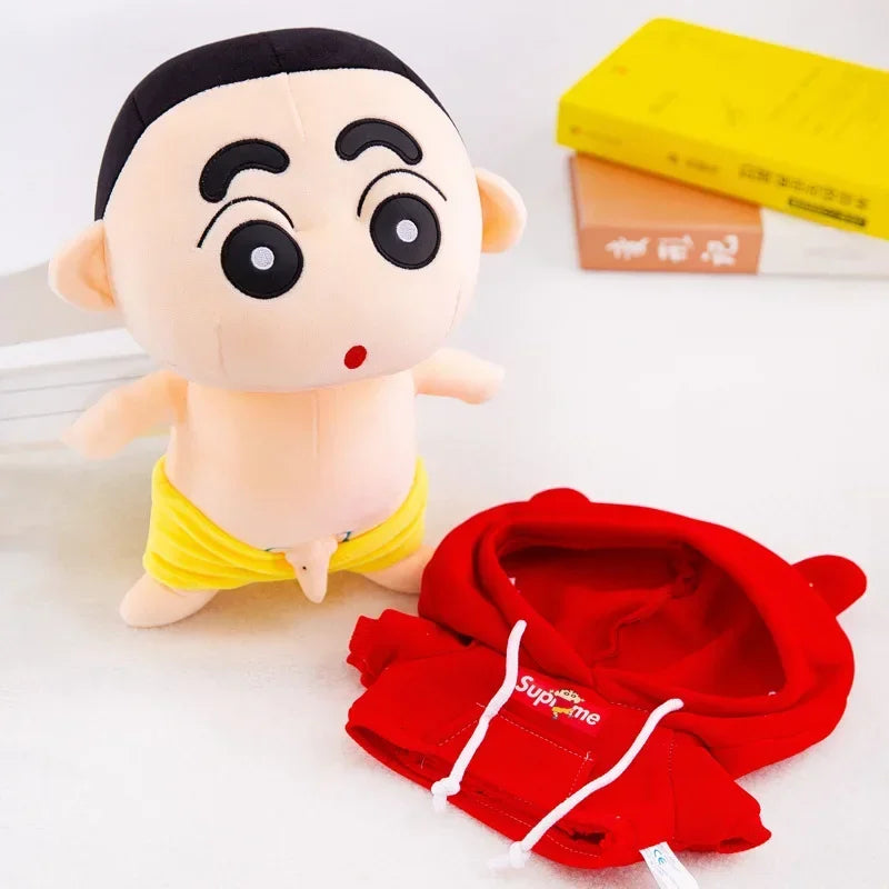 26-70cm Anime Crayon Shin-chan Doll Plush Red Blue Hoodies Detachable Collection Kawaii Stuffed Toys Dolls Bedroom Decoration