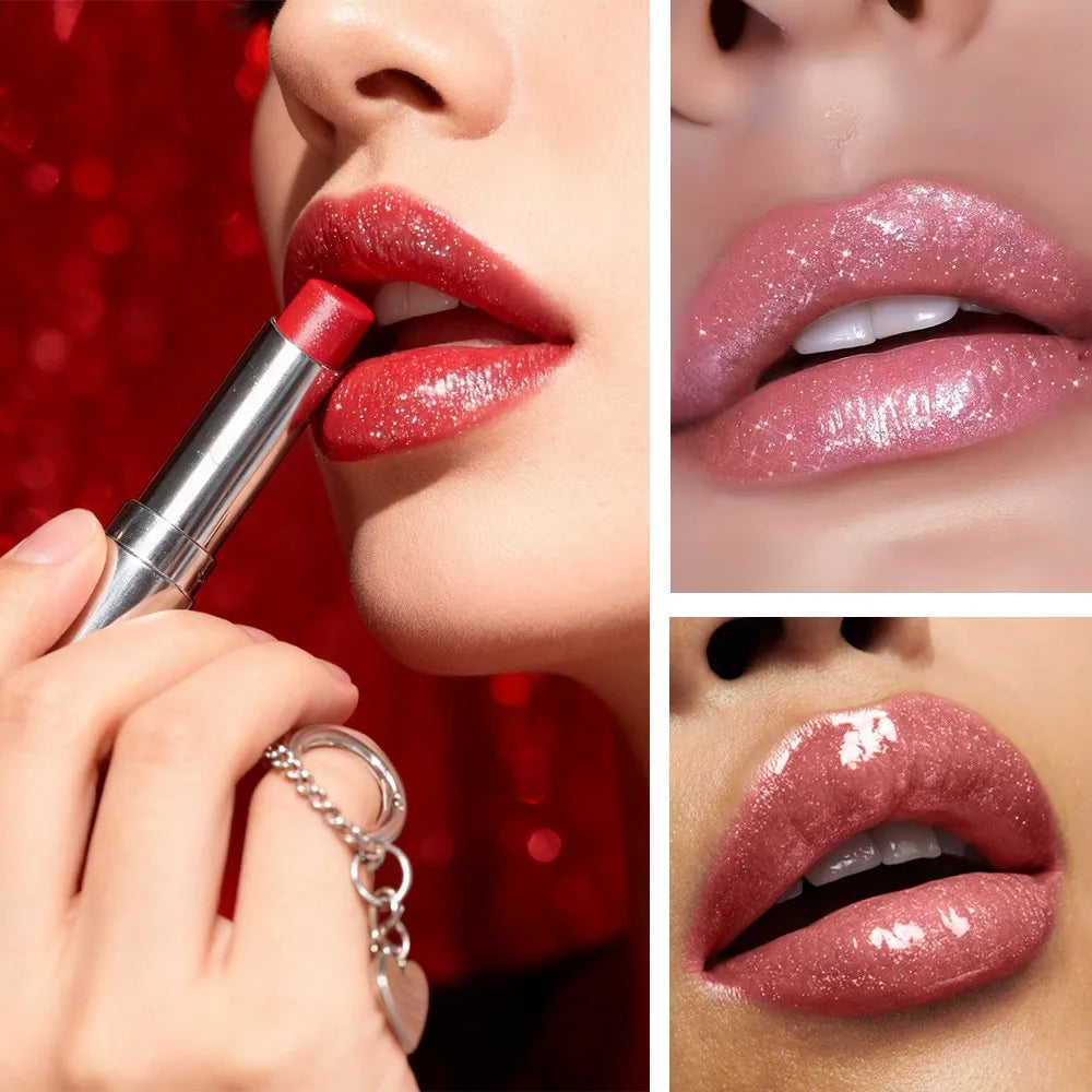 Pearl Love Pendant Sparkling Velvet Lipstick Metal Waterproof Long lasting Matte Diamond Lipgloss Women's Cosmetics