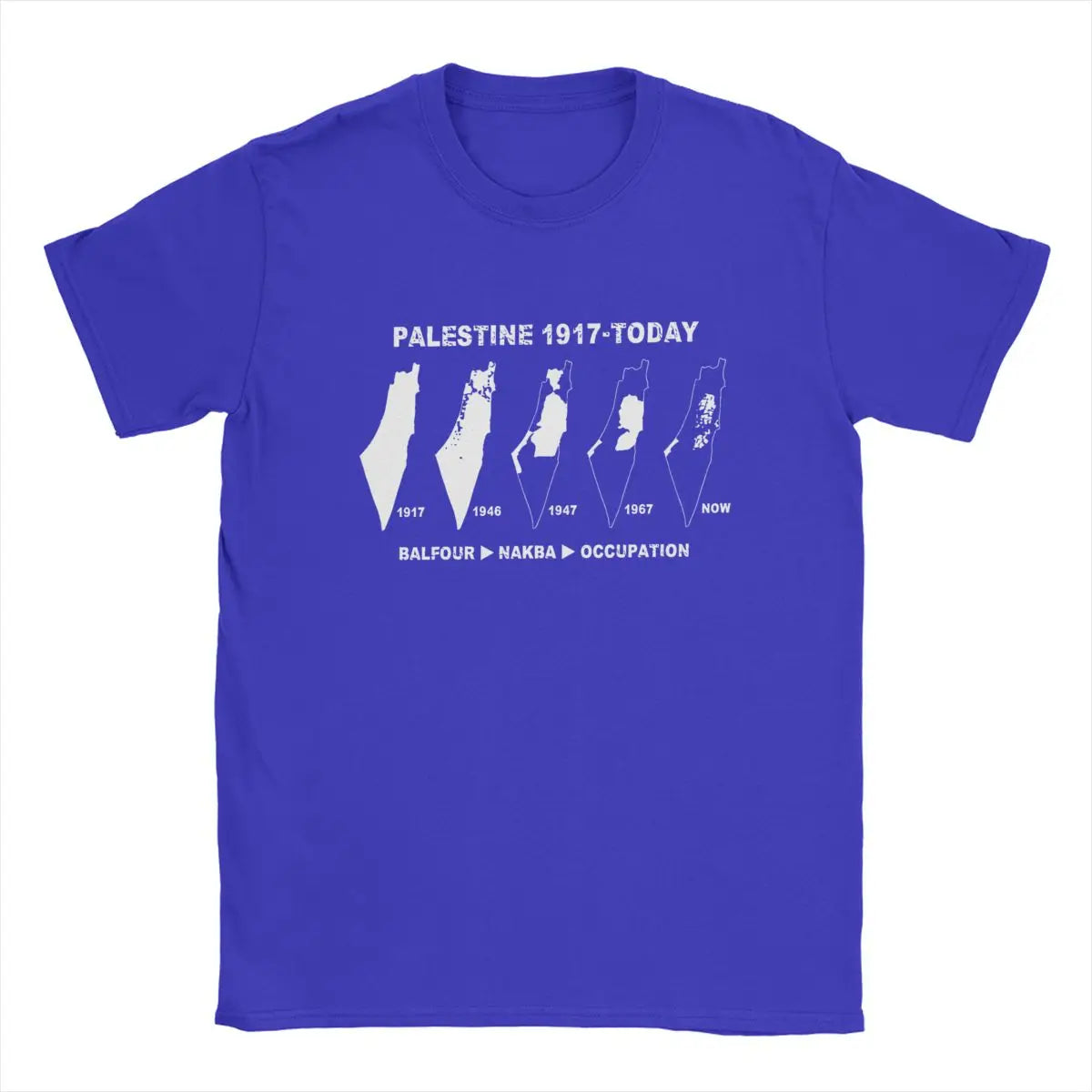 Palestine Map Land Since 1917 Men's T Shirts Palestinian Vintage Tees Short Sleeve O Neck T-Shirt 100% Cotton Gift Idea Clothing