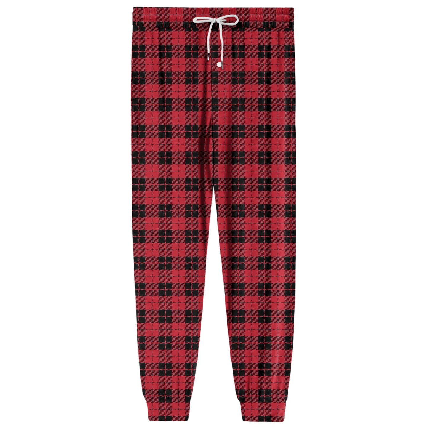 Men'S Plaid Casual Pants Checkered Pattern Cuffed Design Comfortable Fabric Suitable Daily Wear All Seasons Trendy Pajama Pants