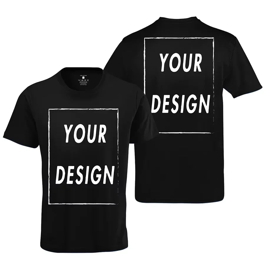 Summer 100% pure cotton T-shirt for men and women solid color round neck top customized team uniform personalized 3D printing