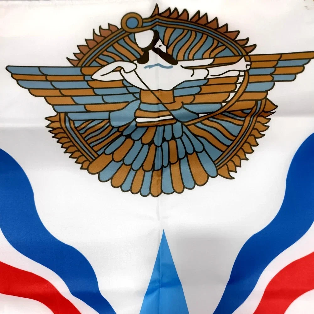Islamic flag of the Assyria of Aramean-Syriac, chalk, 90x150cm, polyester hanging for indoor and outdoor decoration