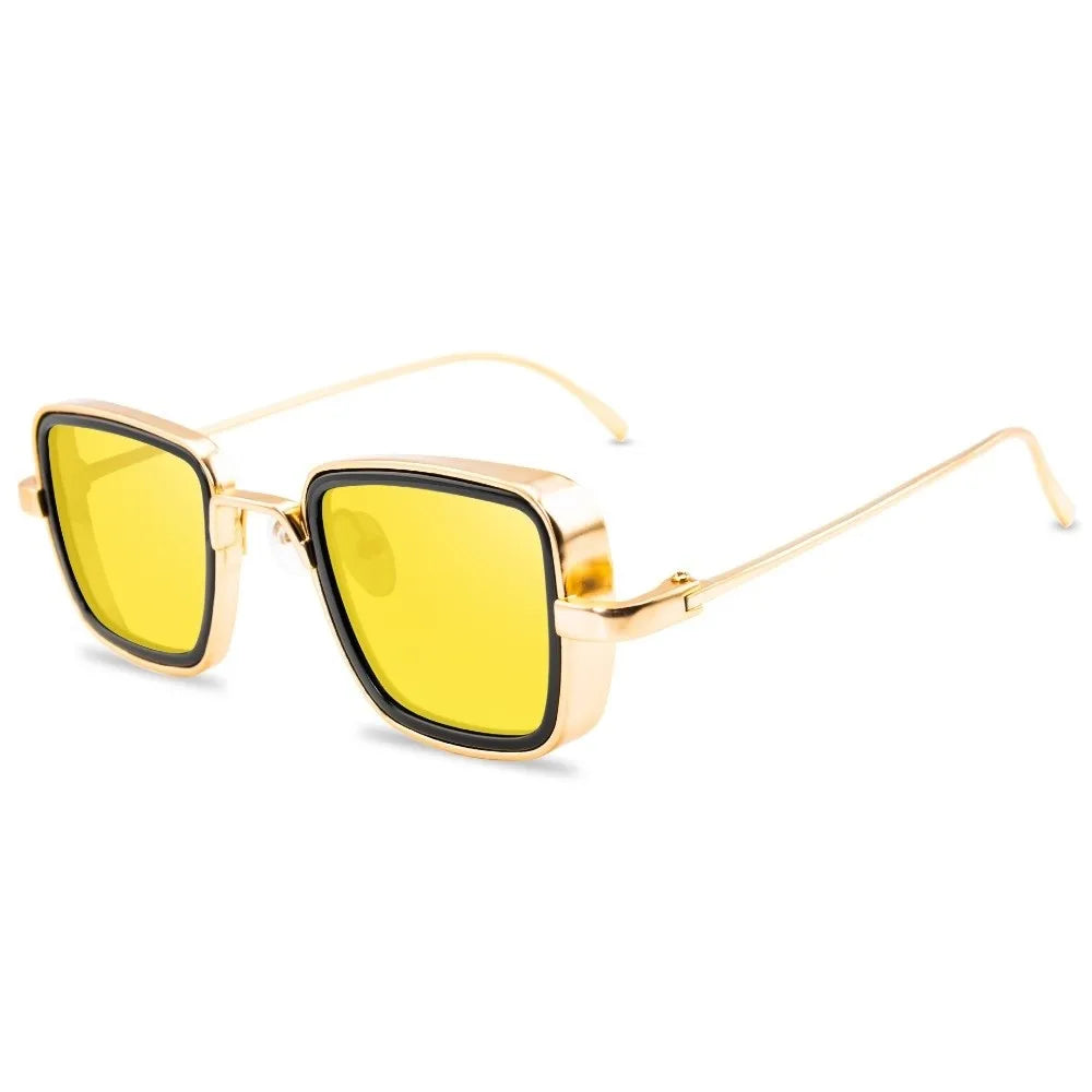 Lightweight Retro Square Sunnies Gradient Sunshade Eyewear Unisex Polarizing Lens Sunglasses Alloy Indian Style Anti-UV Glasses