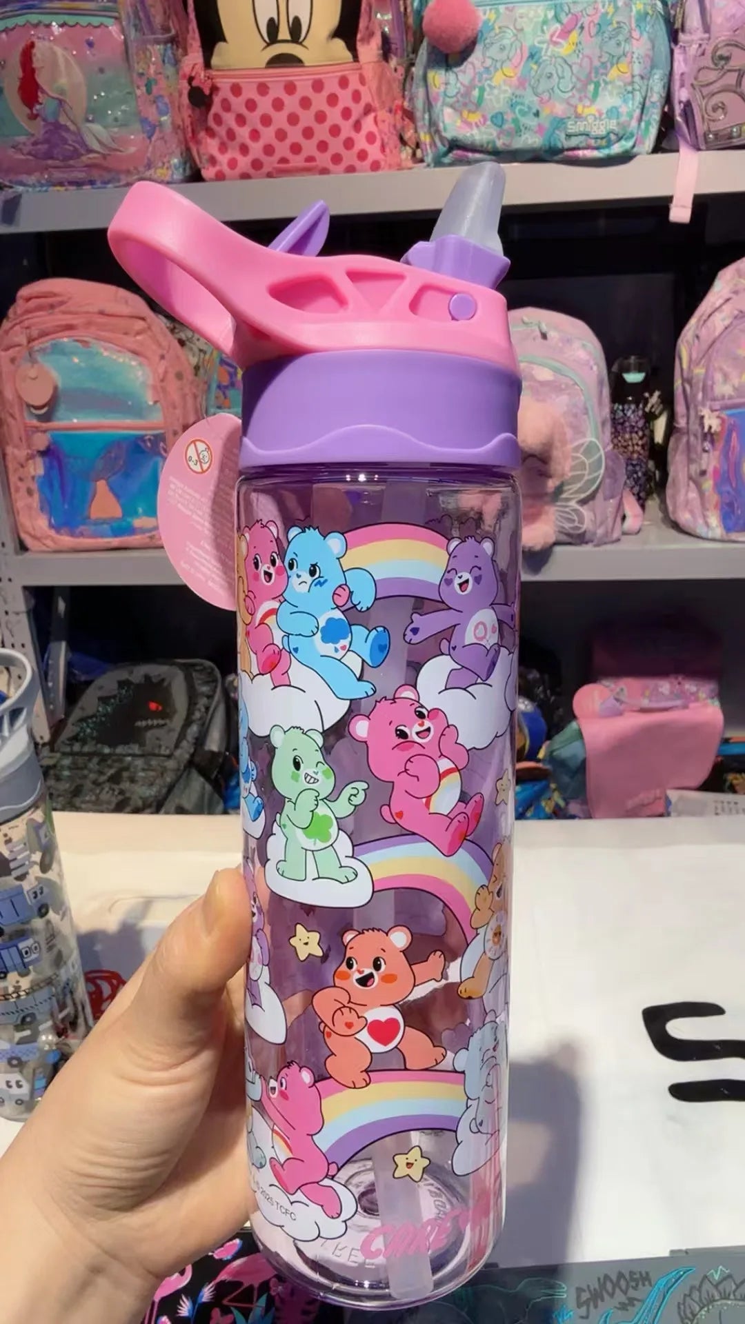 In Stock Rainbow Bear School Backpack Lightweight Large Capacity Breathable Waterproof Decompression Shoulder Bag  Pen Bag Gift
