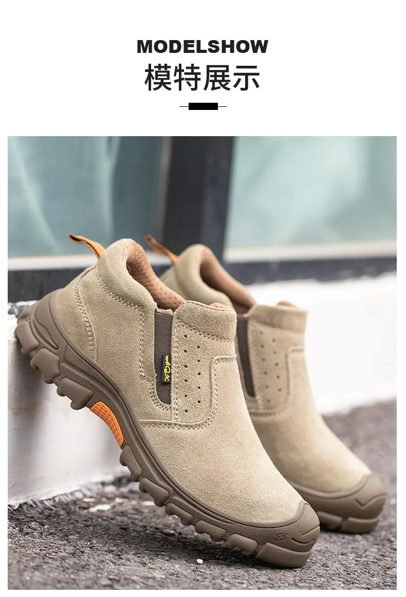 Men's work shoes  anti impact, anti puncture, steel wrapped head, electric welder  step on safety shoes  insulation